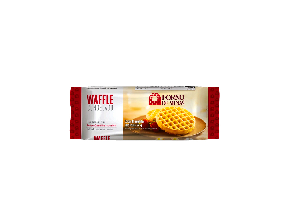 WAFFLE CONGELADO FORNO DE MINAS 525 G (CX 3,15 KG)